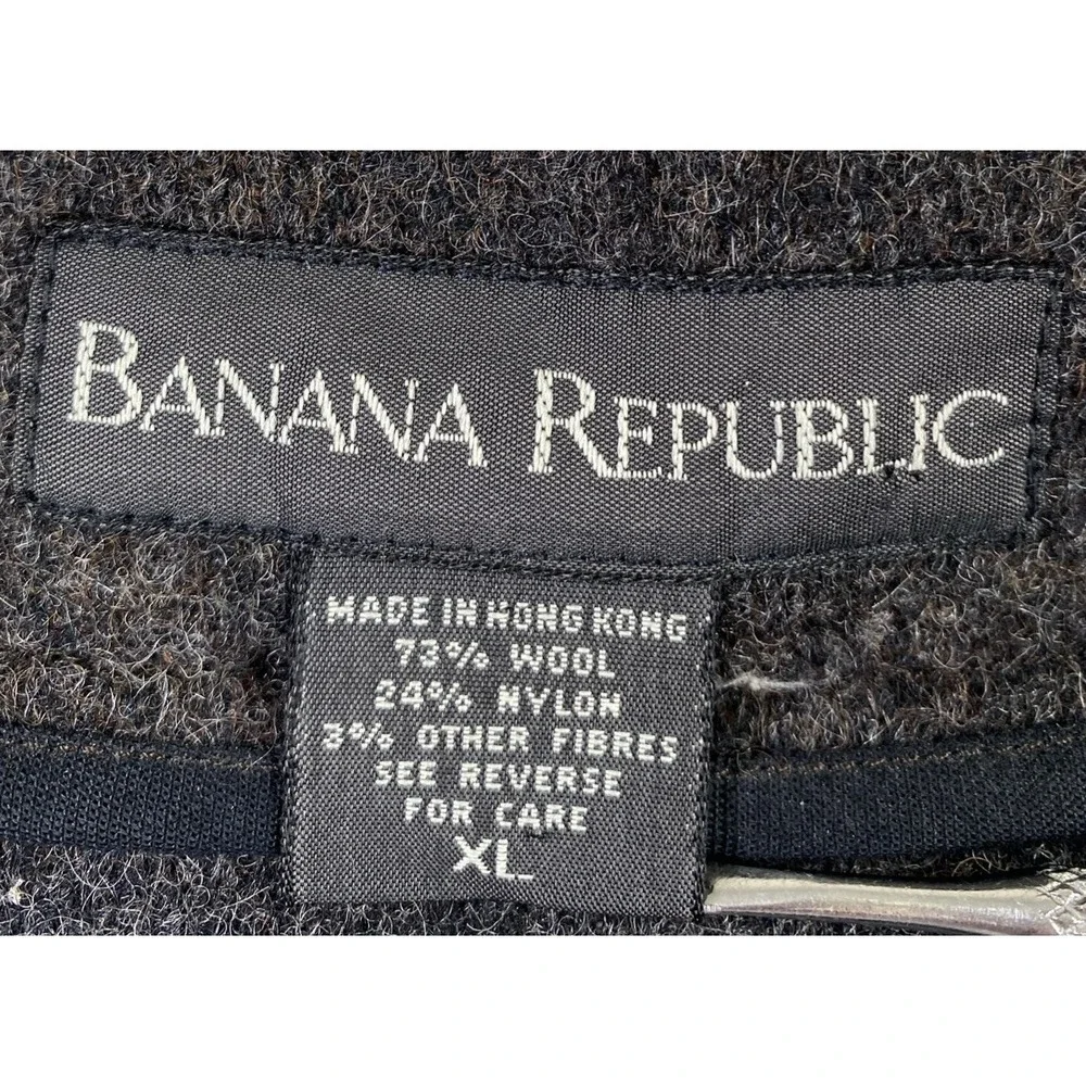 Banana Republic Southwest Western Style Wool Blend Vest Men's XL Brown Gray